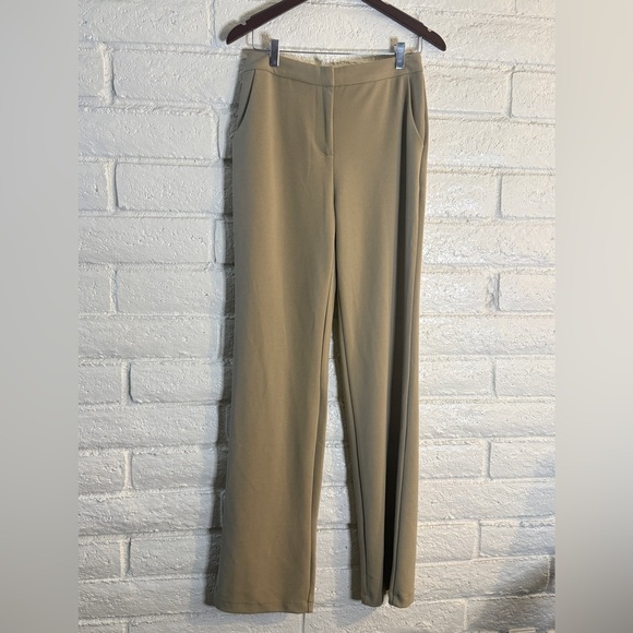 Fashion Nova Pants - Fashion Nova Taupe High Waisted Wide Leg Dress Pants Size M